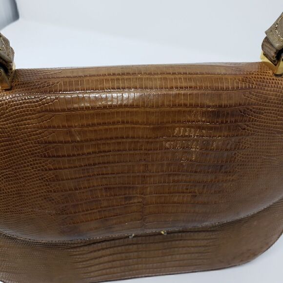 Vintage Bellestone Camel Reptile Handbag - Picture 11 of 13